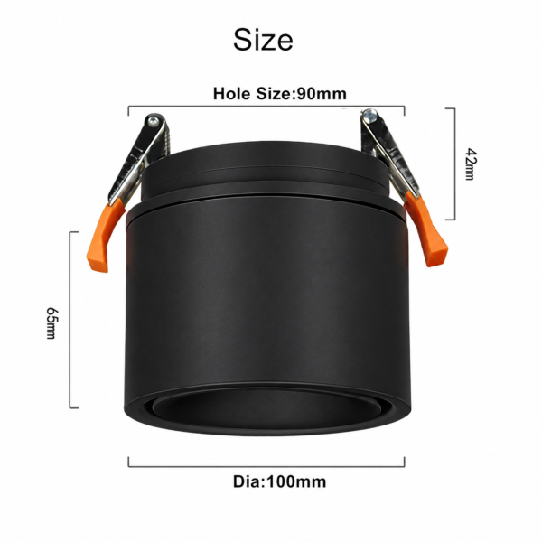 "OREO" UGRADNI DOWNLIGHT, 12W, CRNI, 3000K | LEDTRAKE