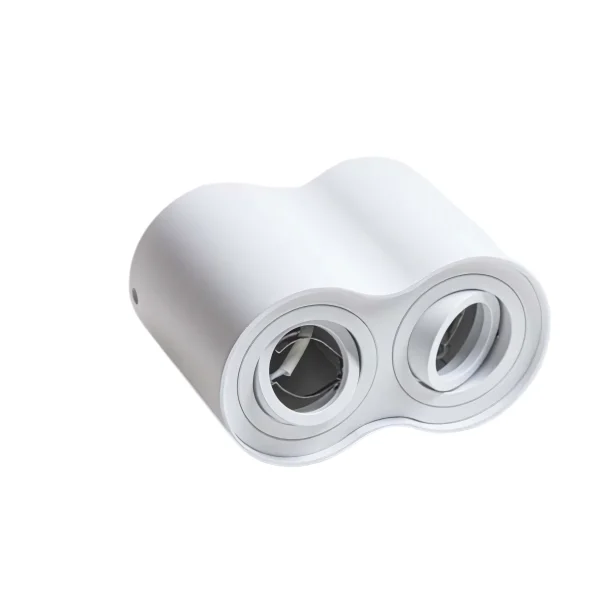 Beli dupli krug GU10, visina tela 125 mm | Ledtrake.rs