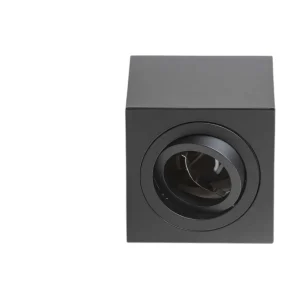 Crna velika kocka GU10, nadgradna svetiljka visine 85 mm