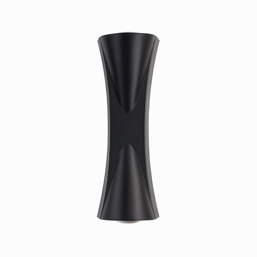 Zidna lampa Sunrise LT-5004, mat crno telo sa dve trouglaste plohe na prednjoj strani