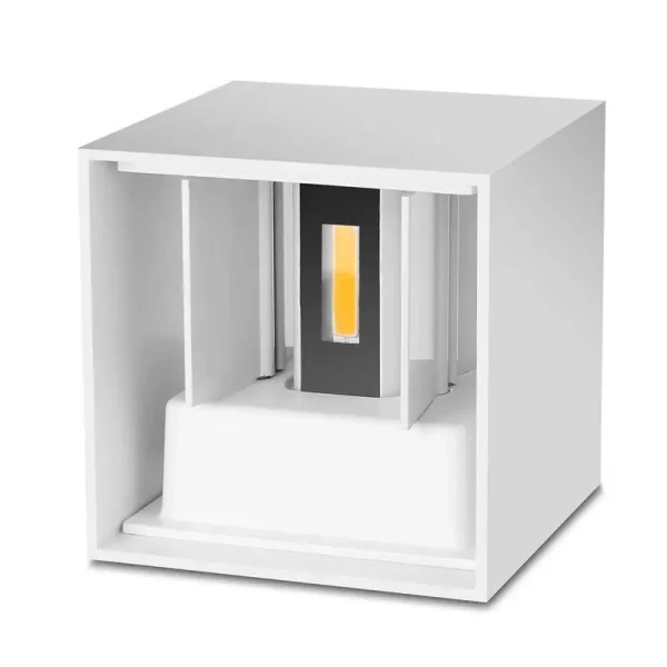 Bela podesiva zidna lampa 2x3W, kocka 100 mm | Ledtrake.rs