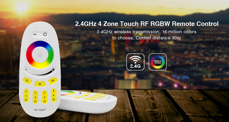 Beli daljinski FUT096 za RGBW, 4 zone | Ledtrake.rs