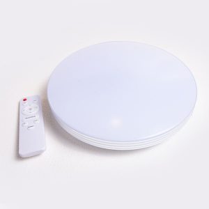 LED plafonjera 30cm, okrugla sa stepenastim bokom, i beli daljinski sa tasterima CT− i CT+