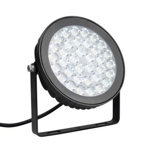 MiBoxer baštenska lampa 25W FUTC05 sa crnim okruglim kućištem, više od trideset sočiva i stremenom za pričvršćivanje