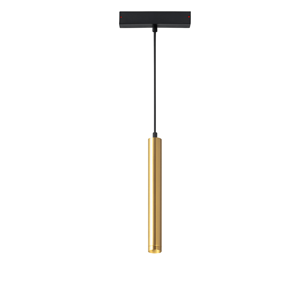 Zlatna visilica za šinu 25mm (10 W) i 35mm (12 W): LED tuba na crnom kablu sa magnetnim adapterom