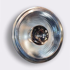 LED sijalica AR111 12W spreda, srebrni reflektor sa radijalnim fasetama i hromiranom kapom u sredini