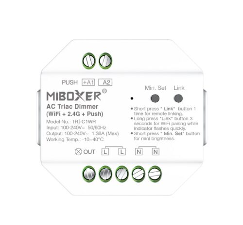 MI BOXER, AC Triac RF+Push Dimmer, LT-TRI-C1