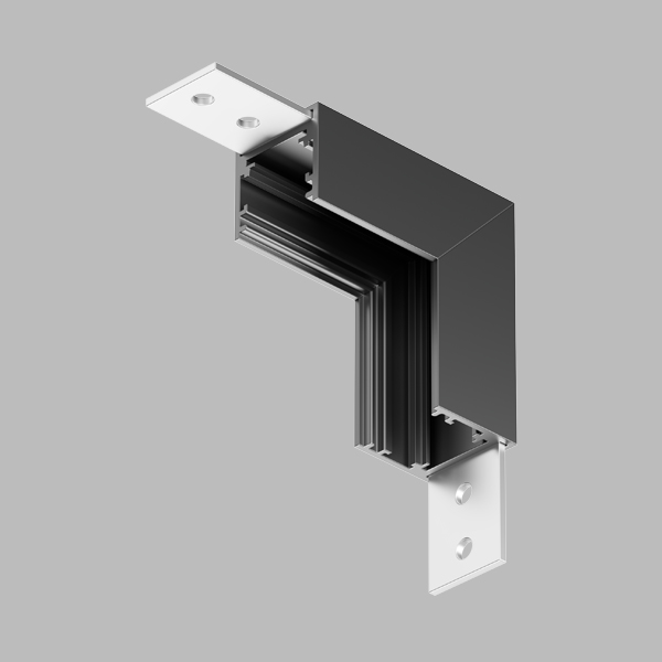 LT12HP2 UGAONI ELEMENT 90° ZA SOLVO ŠINU, CRNI NIKL