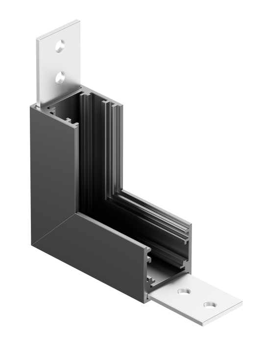 LT12HP2 UGAONI ELEMENT 90° ZA LUX ŠINU, CRNI NIKL