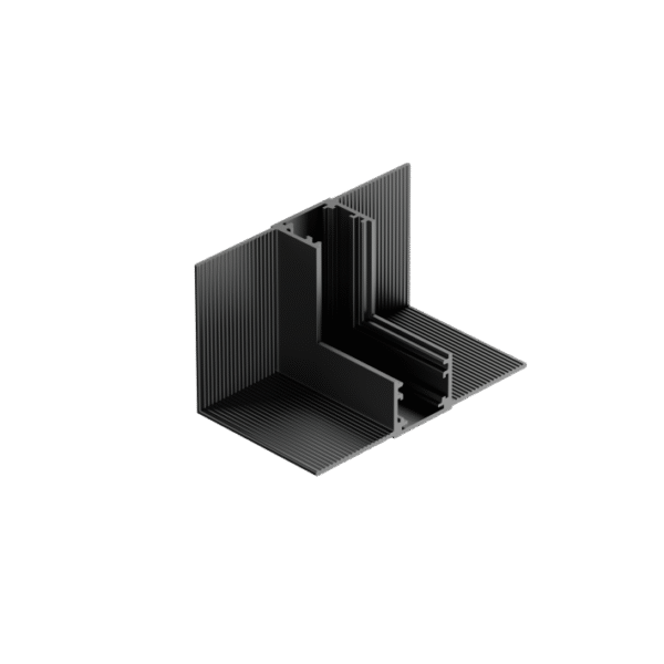 LT12RP2 UGAONI ELEMENT 90° ZA UGRADNU ŠINU LUX, CRNI