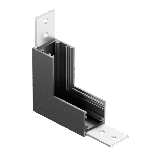 LT12HP2 UGAONI ELEMENT 90° ZA LUX ŠINU, CRNI NIKL