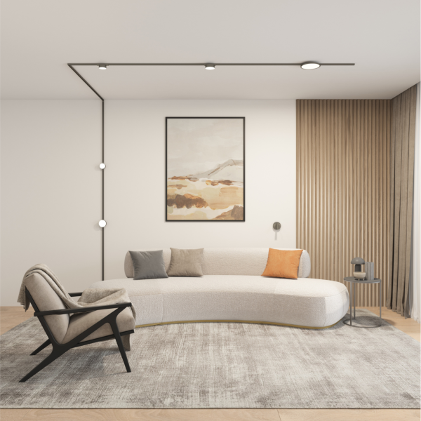 Beli ugaoni element LT12RP2 uz TV zid od gipsa | Ledtrake.rs
