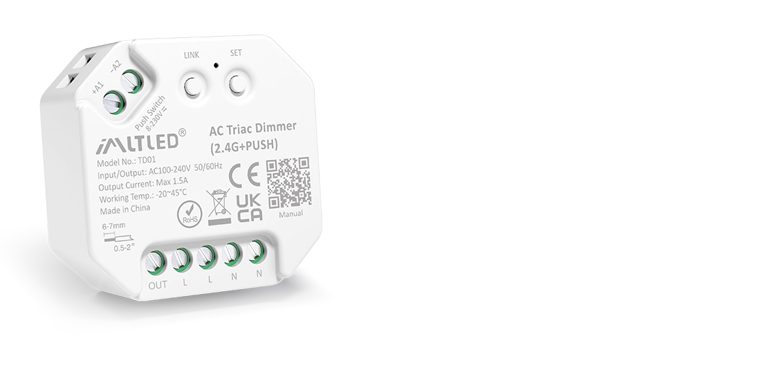 TD01 AC Triac Dimmer (2.4G+PUSH) - Слика 4