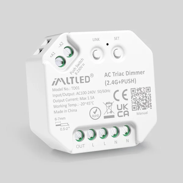 Triac dimer TD01 do 300W, taster i 2.4GHz | Ledtrake.rs